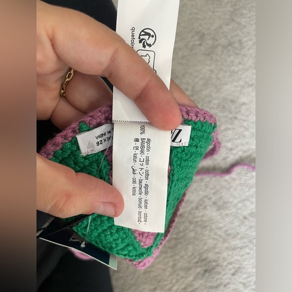 NWT ZARA|| Rainbow Crochet Bralette Bathing Suit Top, Size Small - Picture 8 of 8